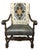 Antique 19th Century Hacienda Chair Reupholstered With Vintage Oaxaca Zapotec Tapestry and New Leather For Sale - Image 4 of 9