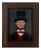 Matt Rix, Naive Portrait of Victorian Gentleman in Top Hat, Oil on Board, Framed For Sale