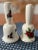 Sweet, hand-painted, porcelain bells decorated in poinsettias and holly. Perfect accents for your holiday season. Dated...