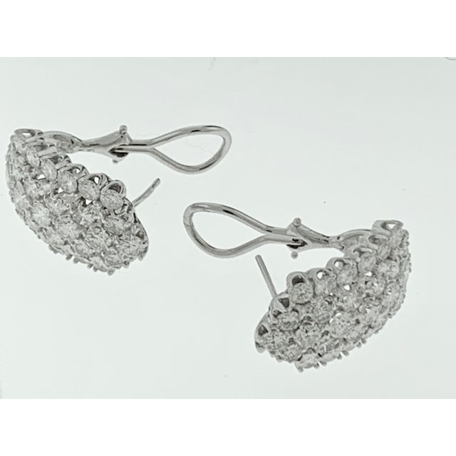 Silver 1960s 12 Carat Diamond Cocktail Stud Earrings in 14 Karat White Gold For Sale - Image 8 of 8