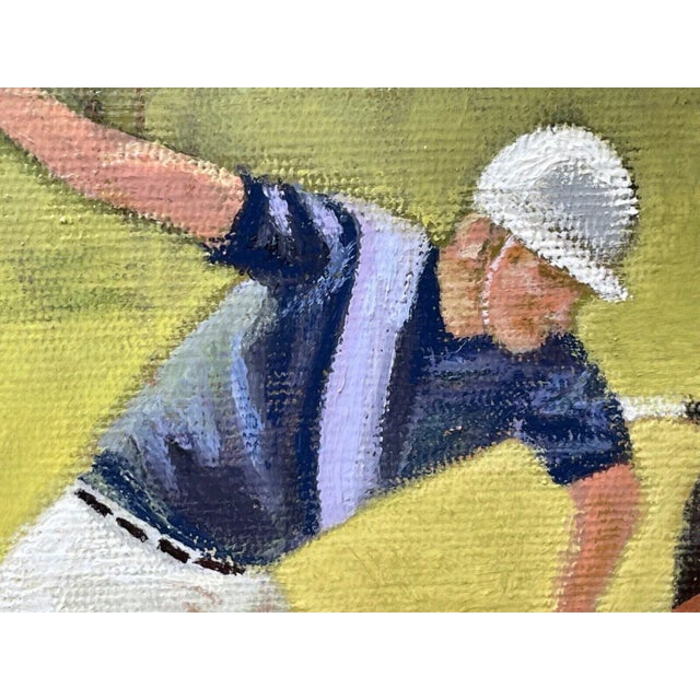 Mid 20th Century Mid Century British Equine Oil Painting Horse & Riders Polo Match Sport of Kings For Sale - Image 5 of 12