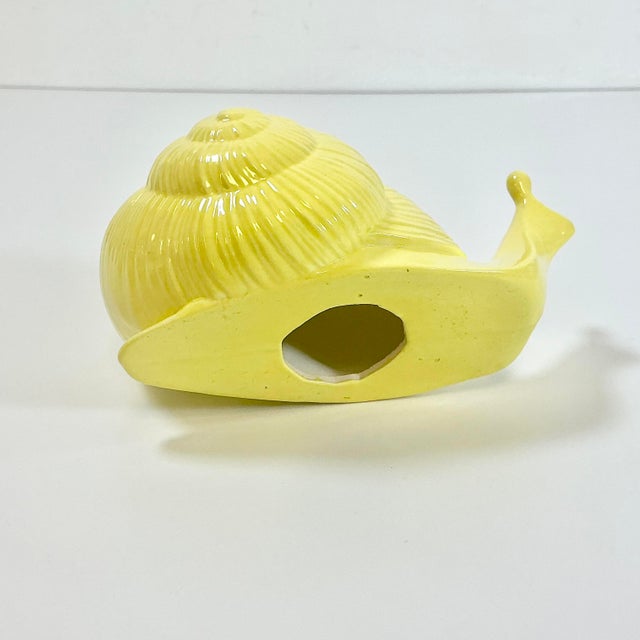 1970s Vintage Folk Art Boho Chic Hollywood Regency Large Snail Figurine For Sale - Image 10 of 13