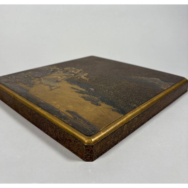 JAPAN - Mid-Edo Period (1603-1868) Suzuribako lacquer calligraphy box nashiji For Sale - Image 10 of 12