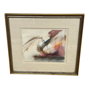 Nancy Willis Berlin Nude Signed Pastel/Oil on Paper, Circa 1985