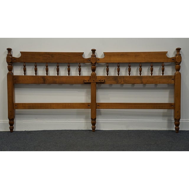 High End Solid Hard Rock Maple Colonial Early American Style King Size Spindle Headboard For Sale In Kansas City - Image 6 of 6