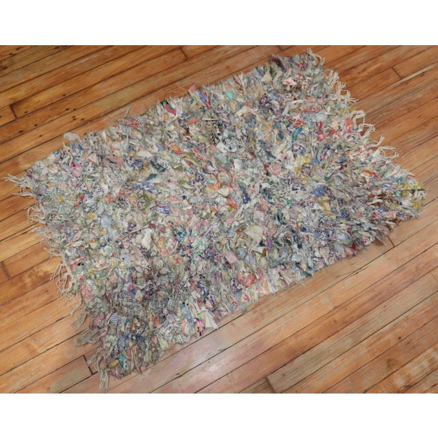 Late 20th Century Colorful American Braid Confetti Throw Size Rug For Sale - Image 17 of 18