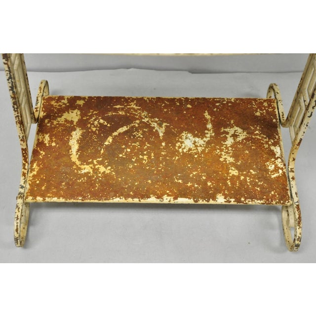 Antique French Victorian Child's Wrought Iron Wash Stand W/ K&g Luneville Basin For Sale - Image 14 of 17