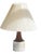 Vintage Modern Danish Ceramic Lamp with Pleaded Shade, 1960s For Sale