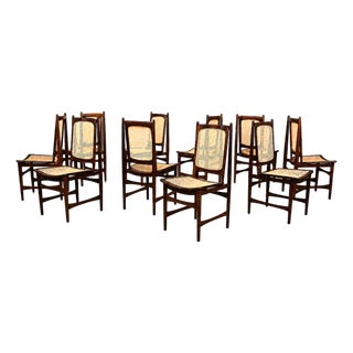 Set of Ten Brazilian Mid-Century Dining Chairs by Alexandre Rapoport, 1960s For Sale