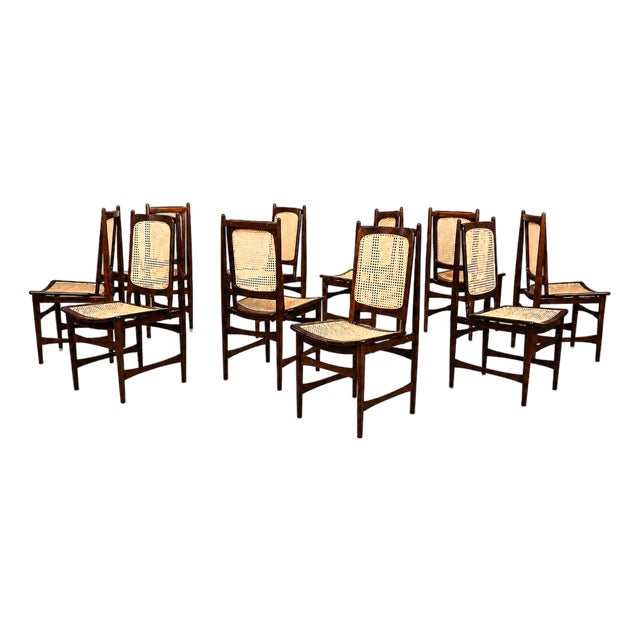 Set of Ten Brazilian Mid-Century Dining Chairs by Alexandre Rapoport, 1960s For Sale