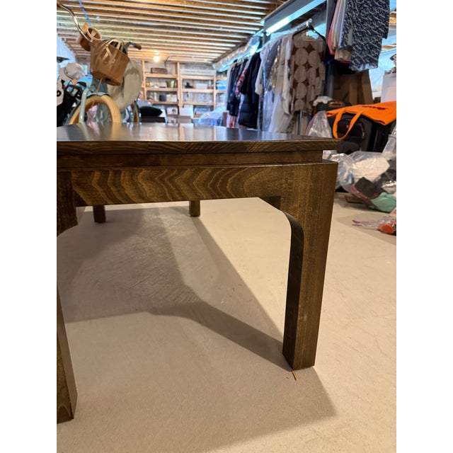 Brand New Custom Ming-Style Brown Stained Coffee Table For Sale In Boston - Image 6 of 7