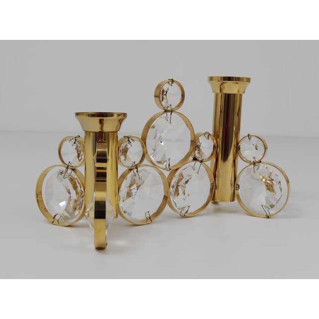 1970s Brass and Crystal Candleholder by Palwa Gaetano, 1970s For Sale - Image 5 of 12