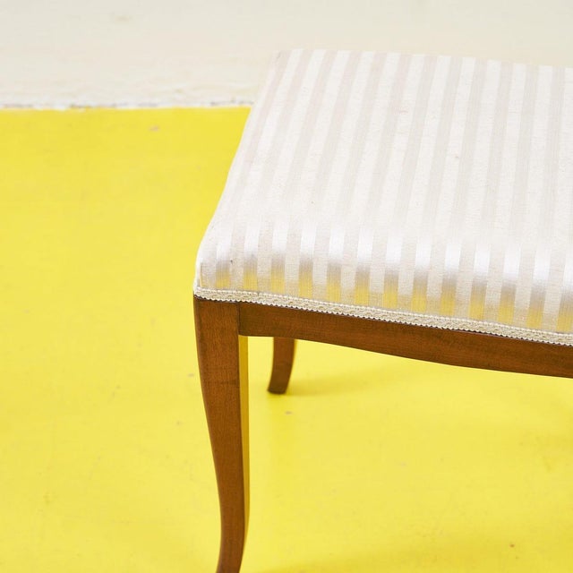 Wooden Stool with Padding For Sale - Image 3 of 8