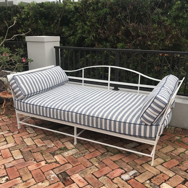 Cast Iron Sunbrella Upholstered Outdoor Daybed Chairish