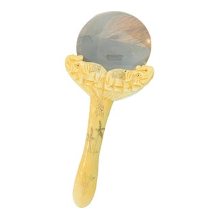 Antique Magnifying Glass Bone Handle With Elephants For Sale