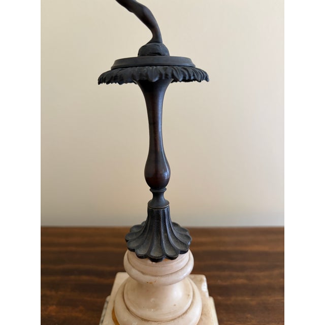 Early 20th Century Grand Tour Style Bronze Figural Sculpture on Marble Pedestal, Neoclassical Dancer For Sale - Image 5 of 11