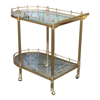 Brass Vintage Tea Cart For Sale