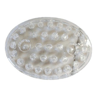 Vintage Oval Glass Flower Frog For Sale