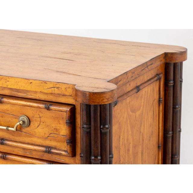 Aesthetic Style Faux Bamboo Chest of Drawers For Sale In New York - Image 6 of 9