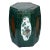 Asian Hexagon Green Open Window Flower Bamboo Motif Clay Garden Stool Table For Sale