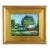 Red Cottages & Lush Landscape Oil Painting Including the Antiqued Gold Wood Frame For Sale