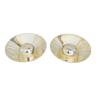 Vintage Sterling Silver Modernist Wine Sommelier Tastevin -a Pair For Sale