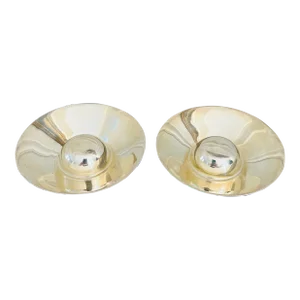 Vintage Sterling Silver Modernist Wine Sommelier Tastevin -a Pair