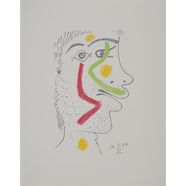 Pablo PICASSO: The Taste of Happiness, Self-portrait in Red and Green, Lithograph For Sale - Image 6 of 6