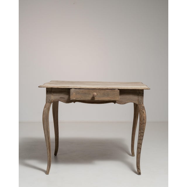 Antique White 19th Century France Louis XV Antique White Oak Side Table For Sale - Image 8 of 15