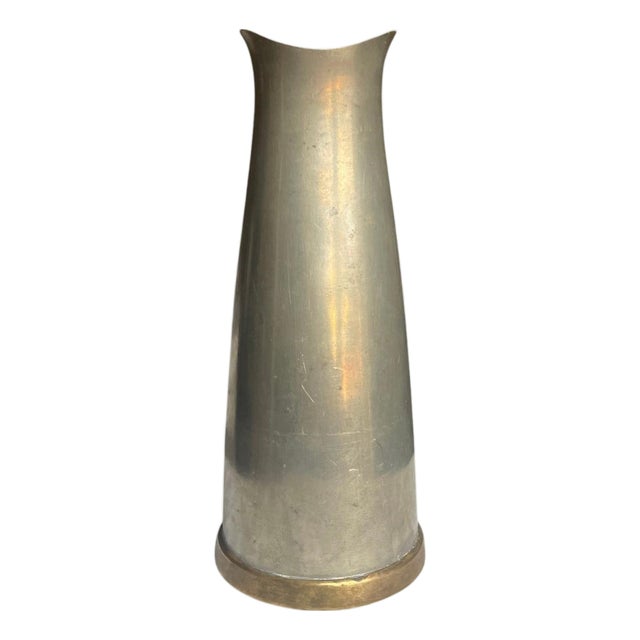 Swedish Pewter Vase with Brass Base by JLH, 1957 For Sale