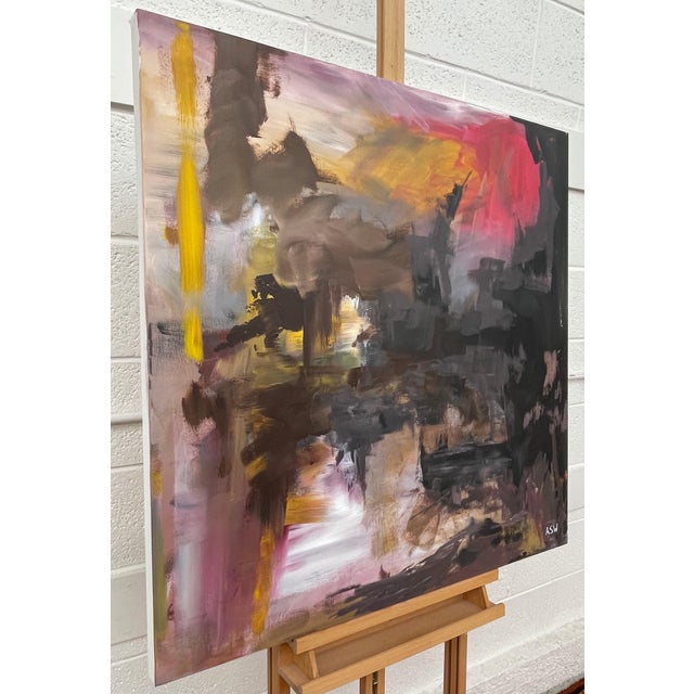 Black Yellow & Red Abstract Expressionist Art by Contemporary British Angela Wakefield Artist 2022 For Sale - Image 10 of 17