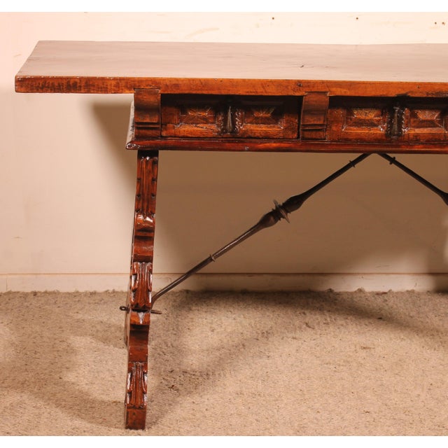 Spanish Renaissance Walnut Console Table, 17th Century For Sale - Image 6 of 14