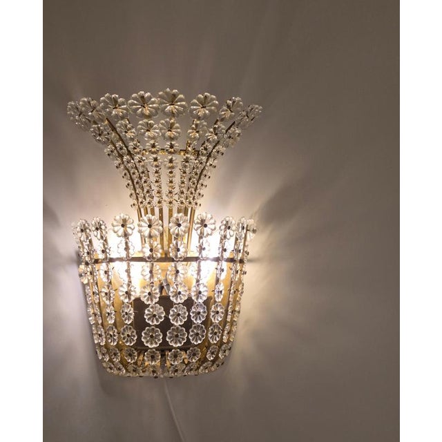 Swedish Modern Wall Light in Brass with Flower Decor, 1950s For Sale - Image 9 of 15