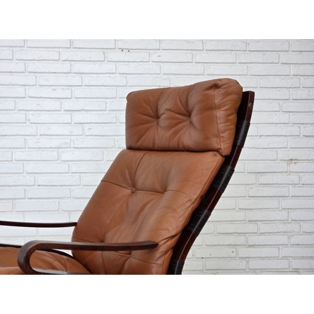 Vintage Norwegian Lounge Chairs with Ottoman by Else & Nordahl Solheim for Rybo Rykken & Co, 1970s, Set of 3 For Sale - Image 4 of 18