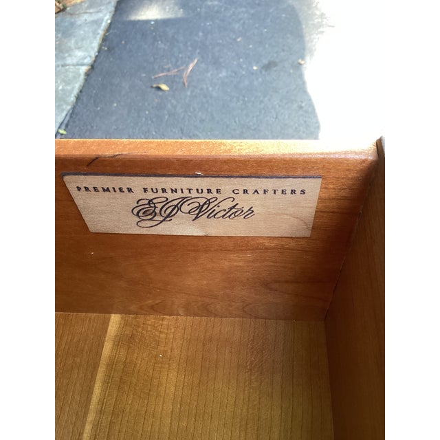 Wood Late 20th Century EJ Victor Newport Historic Collection Neoclassical Three-Drawer Commode For Sale - Image 7 of 7