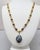 1960s Vintage 1960s Signed Jomaz Goldtone Grey & White Cabochon Necklace For Sale - Image 5 of 12