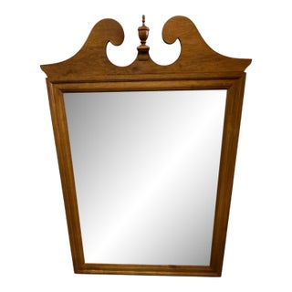 Late 20th Century Ethan Allen Federal Style Nutmeg Maple Wall Mirror For Sale