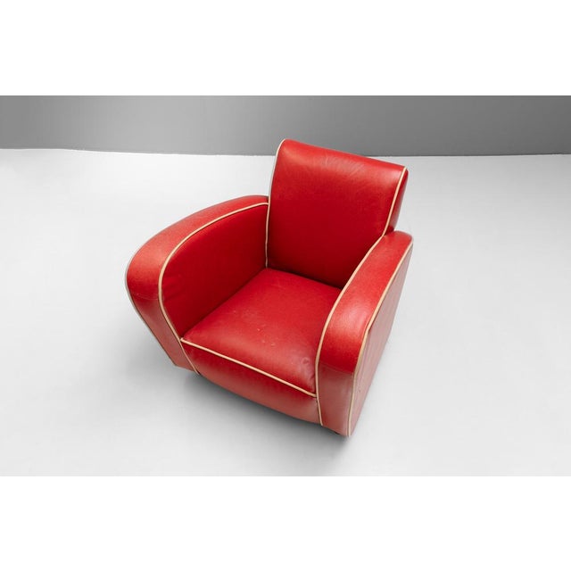 Mid-Century Modern Vintage Art Deco Style Club Chair, 1980s For Sale - Image 3 of 8