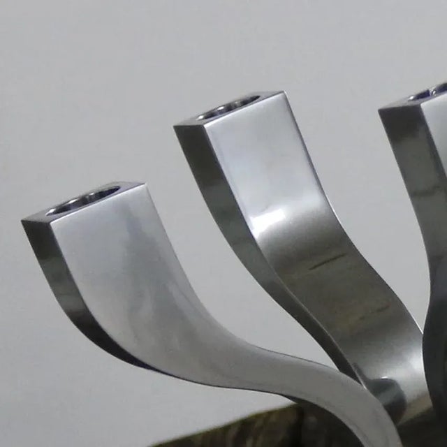 Metal Modern Candelabra Chorus by Karim Rashid for Umbra Die-Cast Zinc, a Pair For Sale - Image 7 of 11