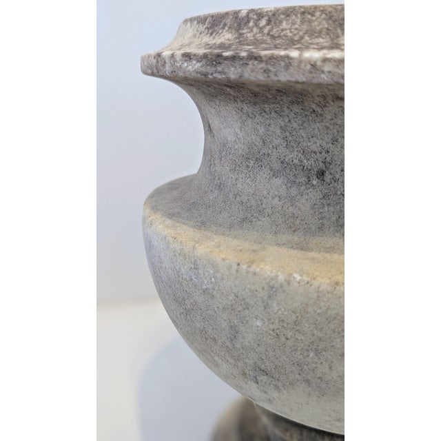 Brutalist Stone-Textured Sculptural Urn Shaped Lamp Base For Sale - Image 10 of 10