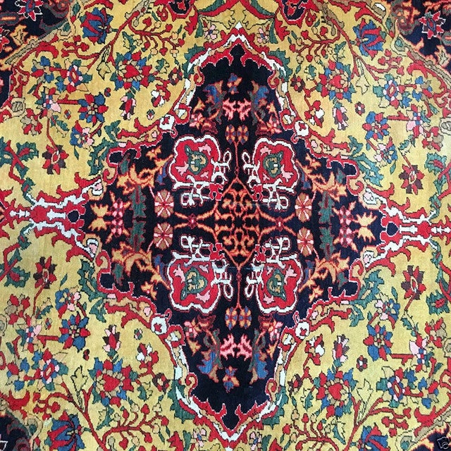 Antique Collectible Gold Ground Persian Ferahan Sarouk Rug For Sale In Los Angeles - Image 6 of 12
