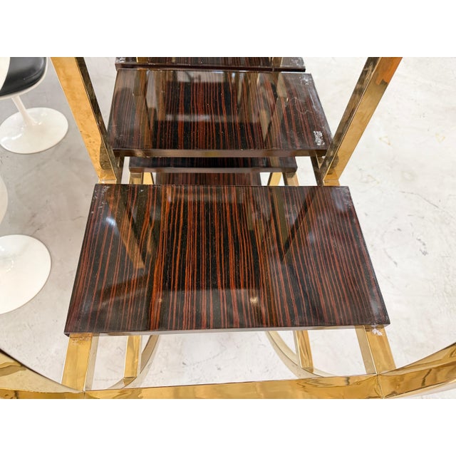 Custom Macassar Ebony and Brass Demi Lune Room Divider For Sale - Image 10 of 18