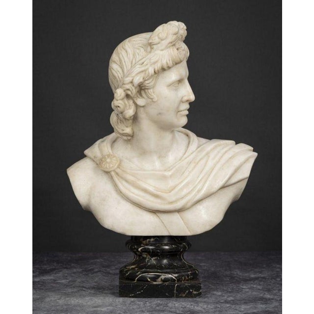 2000 - 2009 Italian School, Male Bust, 20th Century, Carrara Marble For Sale - Image 5 of 6