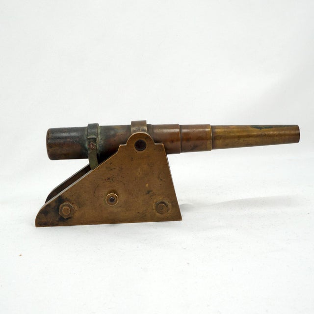 Metal Antique 8-Inch Bronze Signal Salute Cannon For Sale - Image 7 of 10