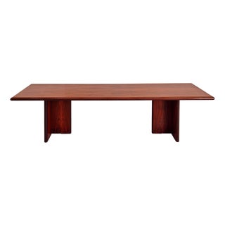 Large Vintage Walnut Rectangular Table, 1970s For Sale