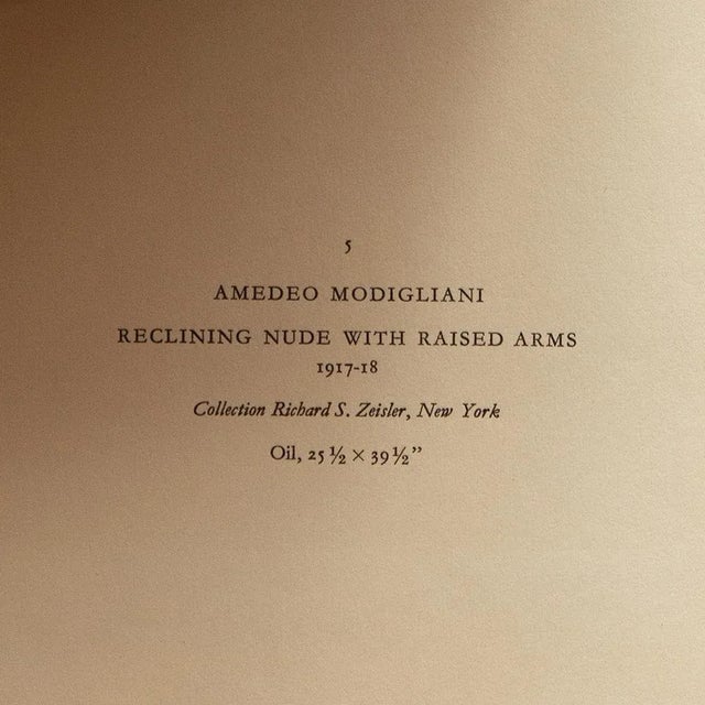 1940s 1940s After Amedeo Modigliani "Reclining Nude With Raised Arms", First Edition Swiss Lithograph For Sale - Image 5 of 8