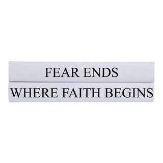 Where Faith Begins Quote Book Stack - 2 Pieces For Sale