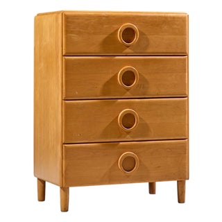 Russel Wright for Conant Ball Mid Century Maple Highboy Dresser For Sale