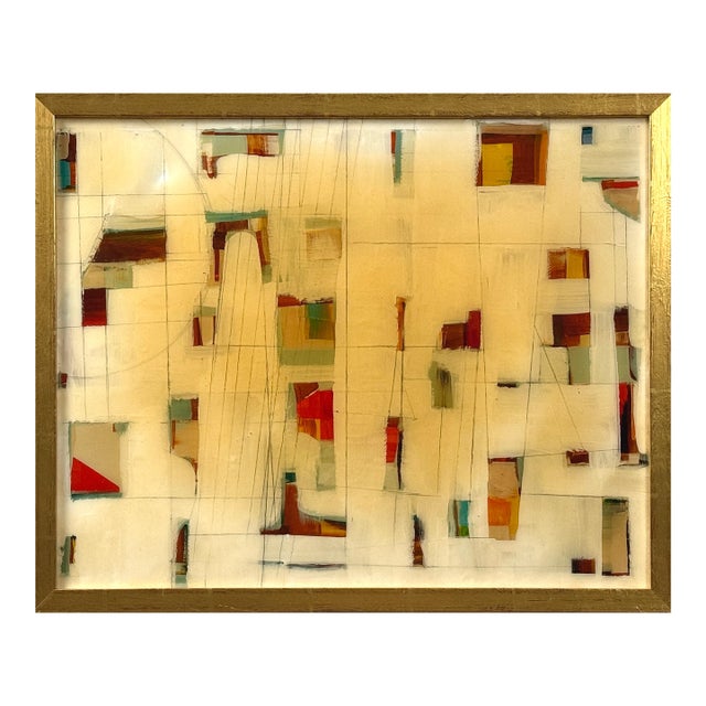 Postmodernist Mixed Media Layered Resin Painting, Signed (Resin on Panel, 2005) For Sale