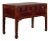 Early 20th Century Chinese Antique Console Table with Drawers, Horse Hoof Legs and Dark Red Patina For Sale